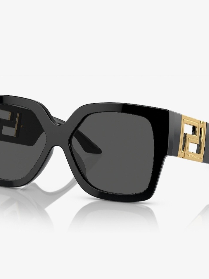 Versace Women’s Black Square Sunglasses With Gold Accent